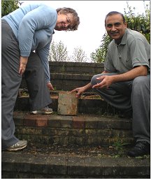Jenni and Subhan find the dangerous steps at Kents Hill Park.